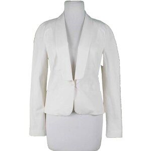 Leon Max Limited Edition $248 Sz 2 Ivory Lined Pockets Cotton Blend Jacket